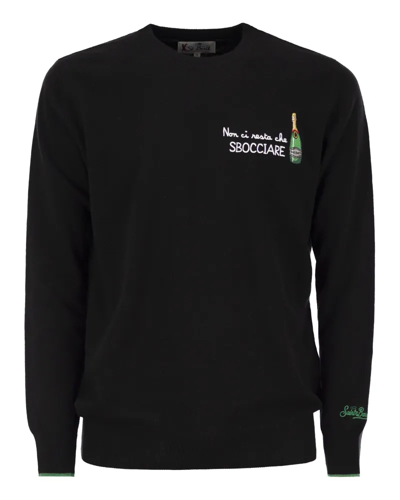 MC2 Saint Barth Non Ci Resta Che Sbocciare -Pullover in Wolle und Kaschmir -Mischung Black