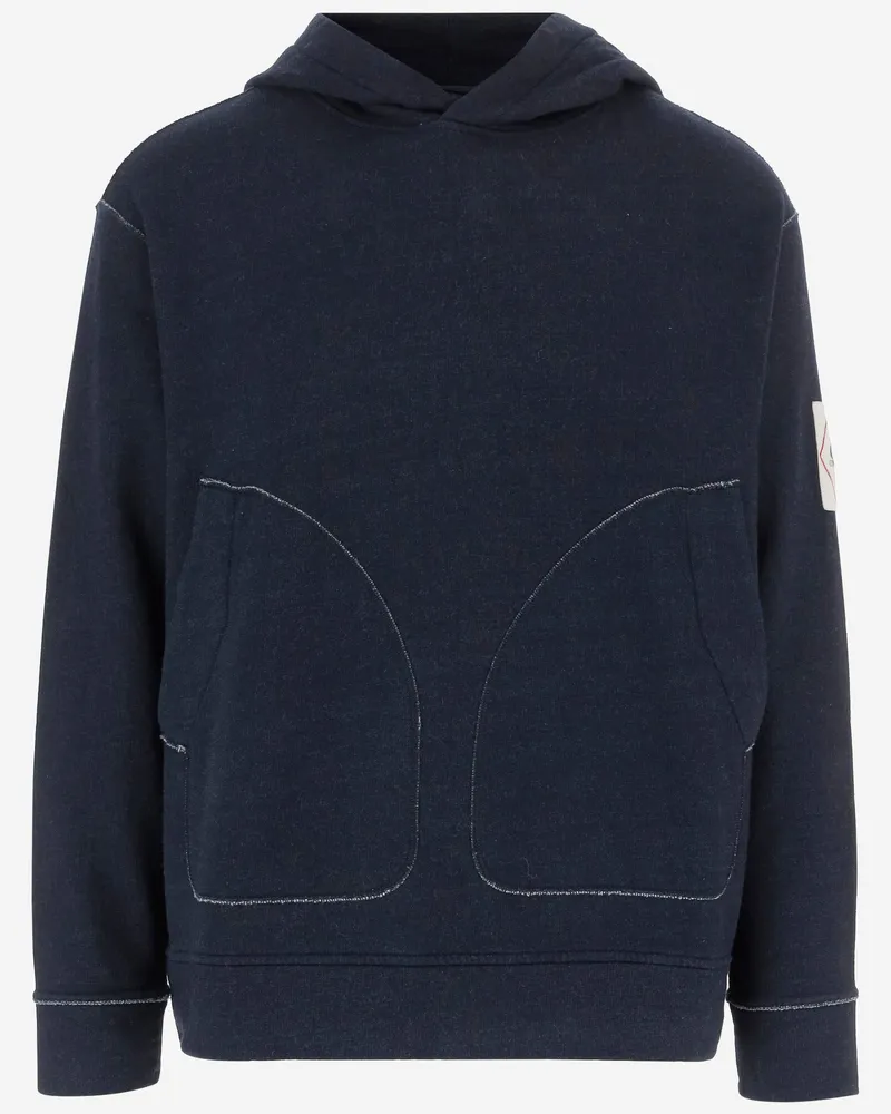 C.P. Company Hooded Sweatshirt mit Logo Patch Blue