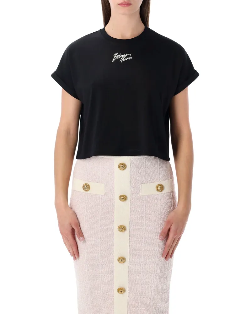 Balmain T-Shirts und Polos Schwarz Black