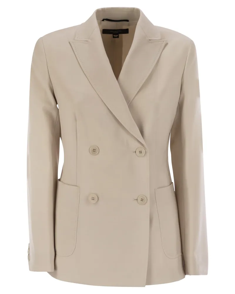 Max Mara Wochenend Max Mara Nervoso maßgeschneiderte Wolle Canvas Blazer Sand