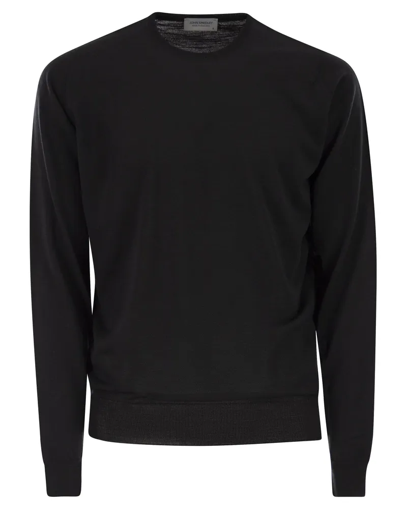 John Smedley Lundy Rundhalspullover aus extrafeiner Merinowolle Black