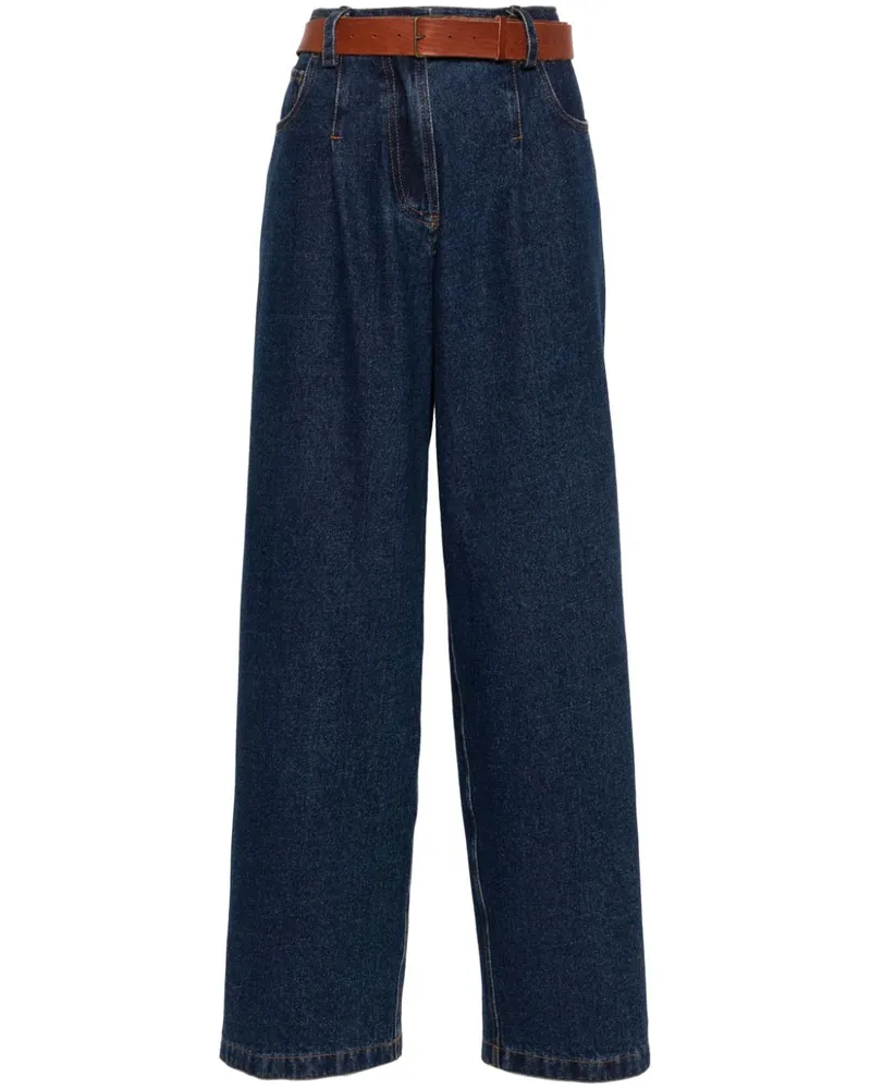 forte_forte Wide Leg Denim Jeans Blue