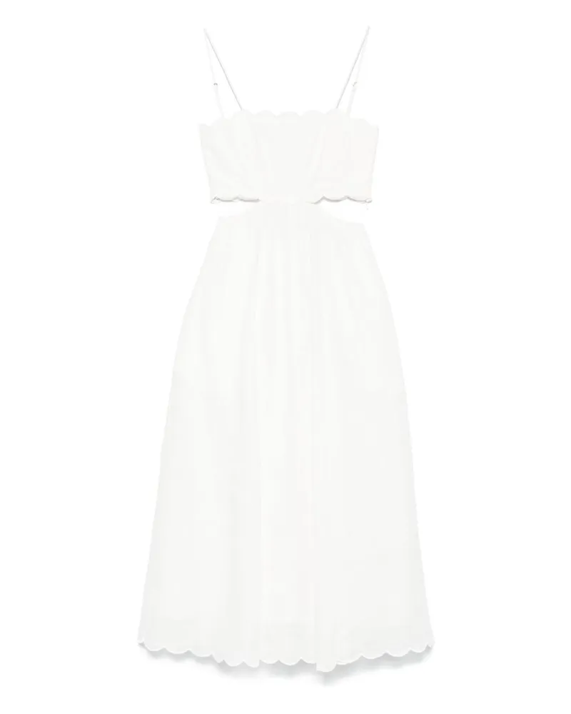 Zimmermann Rhiannon Leinen Midi Kleid Ivory