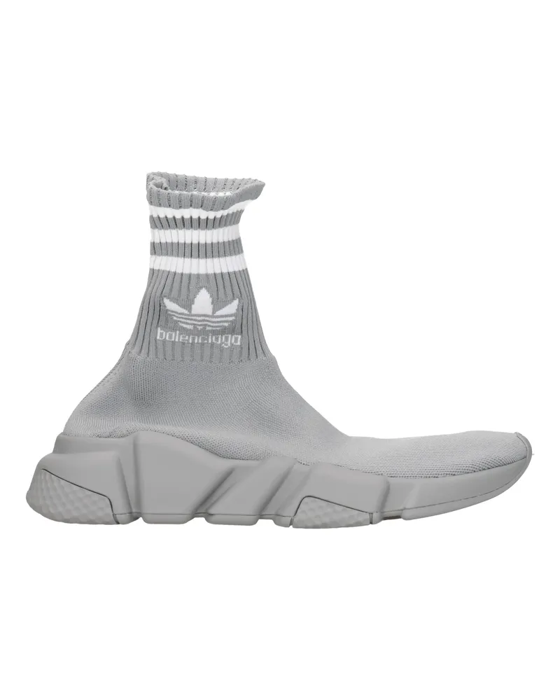 Balenciaga Turnschuhe Adidas Speed Damens Stoff Grau/Weiß -