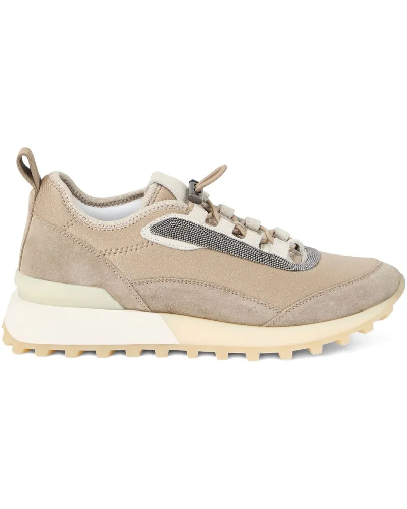 Brunello Cucinelli Leder -Sneaker Beige