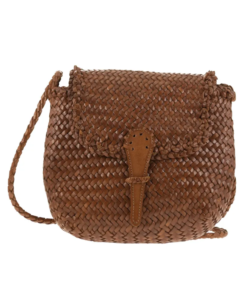 Dragon Mini City Bag gewebte Ledertasche Brown