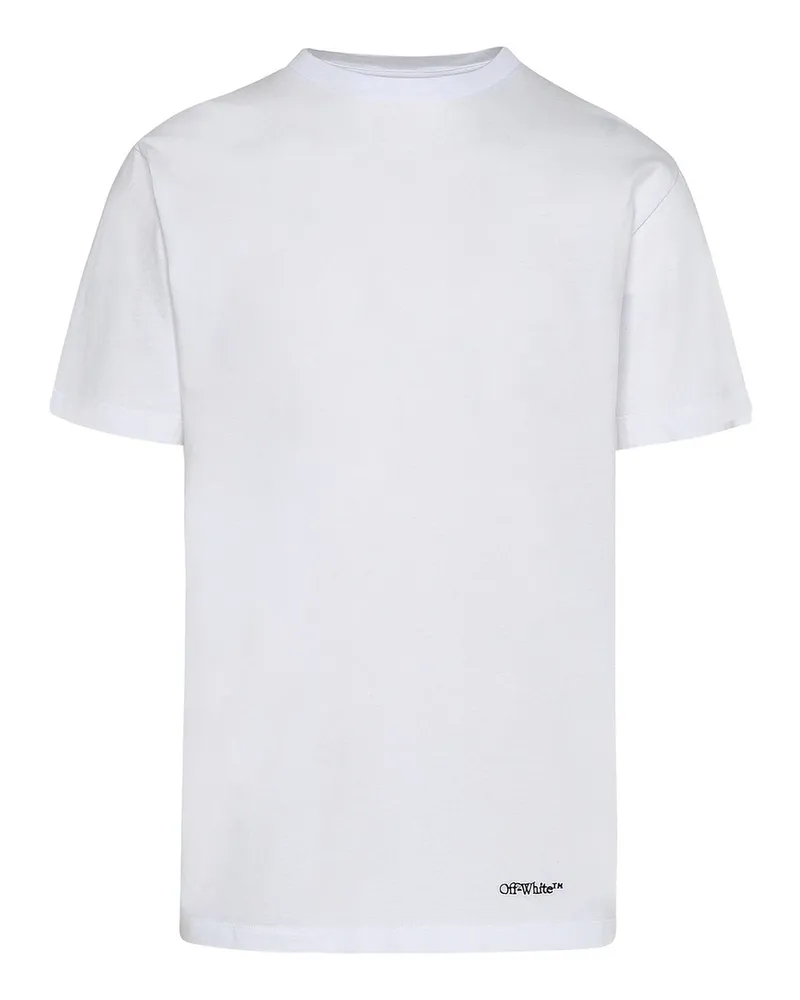 OFF-WHITE Off White Cotton Logo T -Shirt Weiß