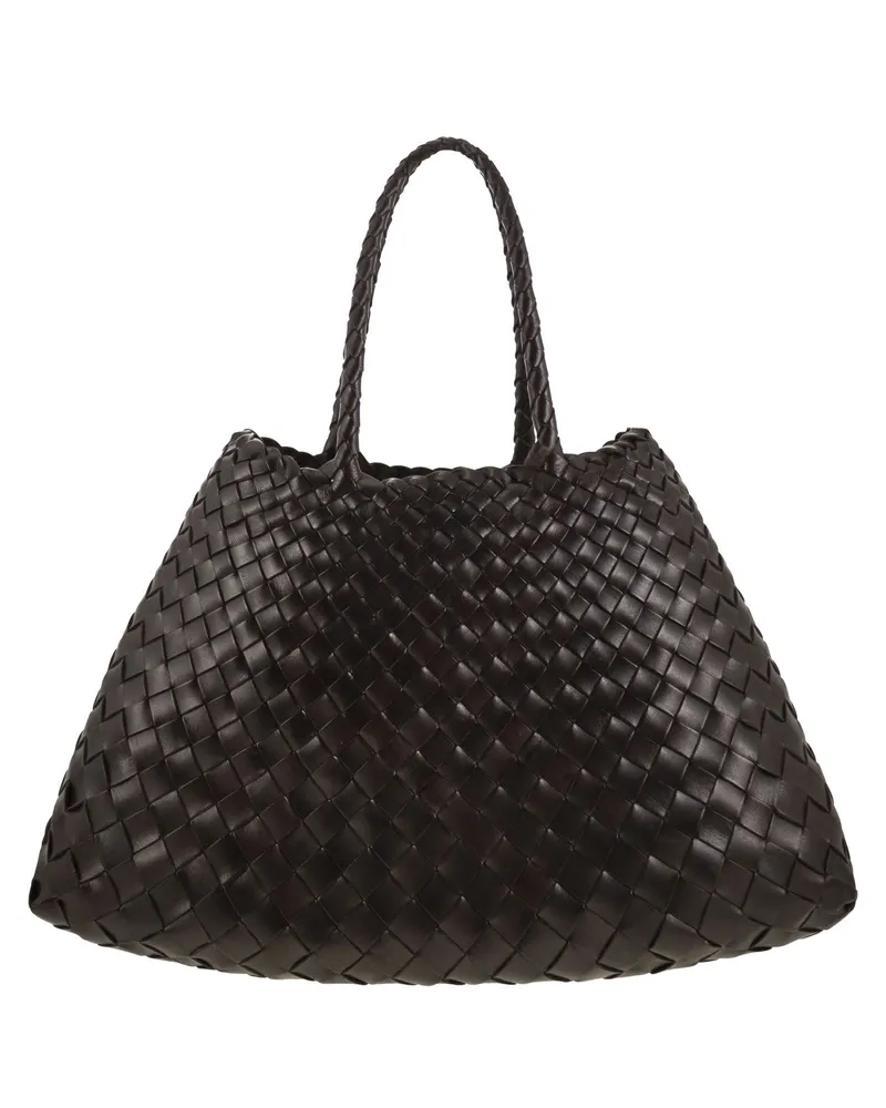 Dragon Santa Croce Small Woven Leather Bag Dark