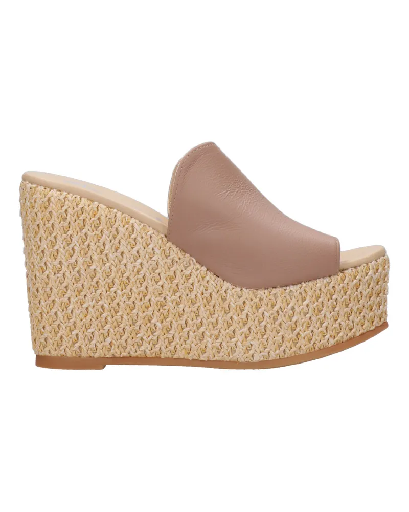 Espadrilles Sandalen Lederbraun Leather