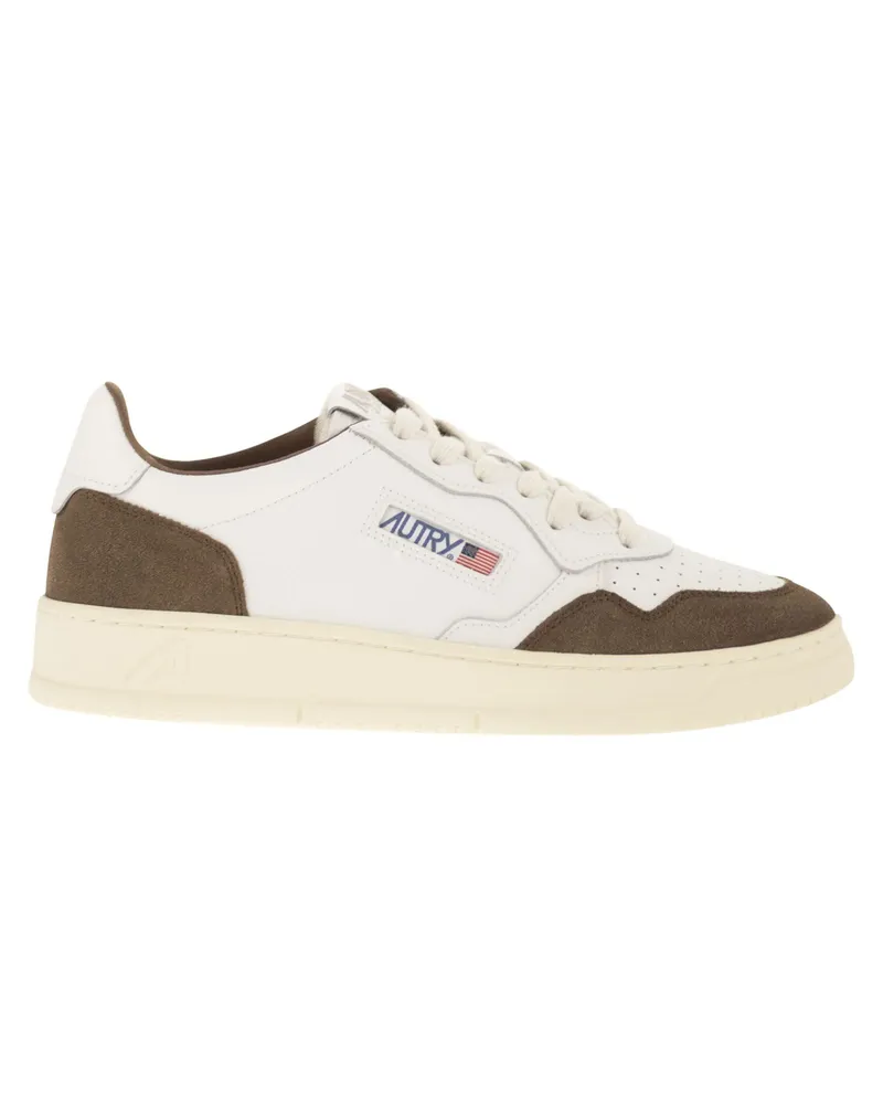 AUTRY Medalist Low-Sneaker aus Leder und Wildleder White