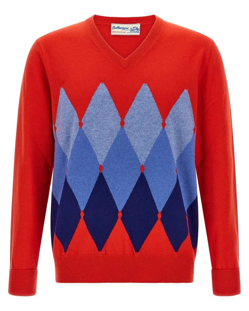 Ballantyne Argyle -Musterpullover Red