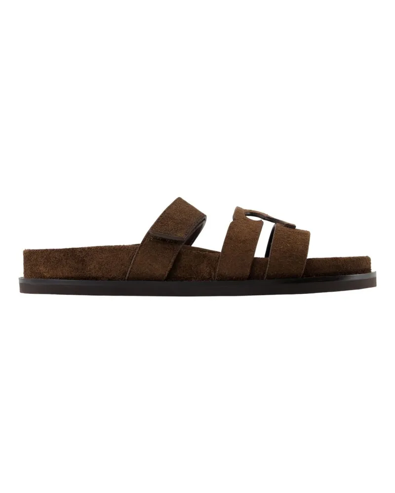 Tory Burch Ines Sport Sandals  Lederbraun Brown