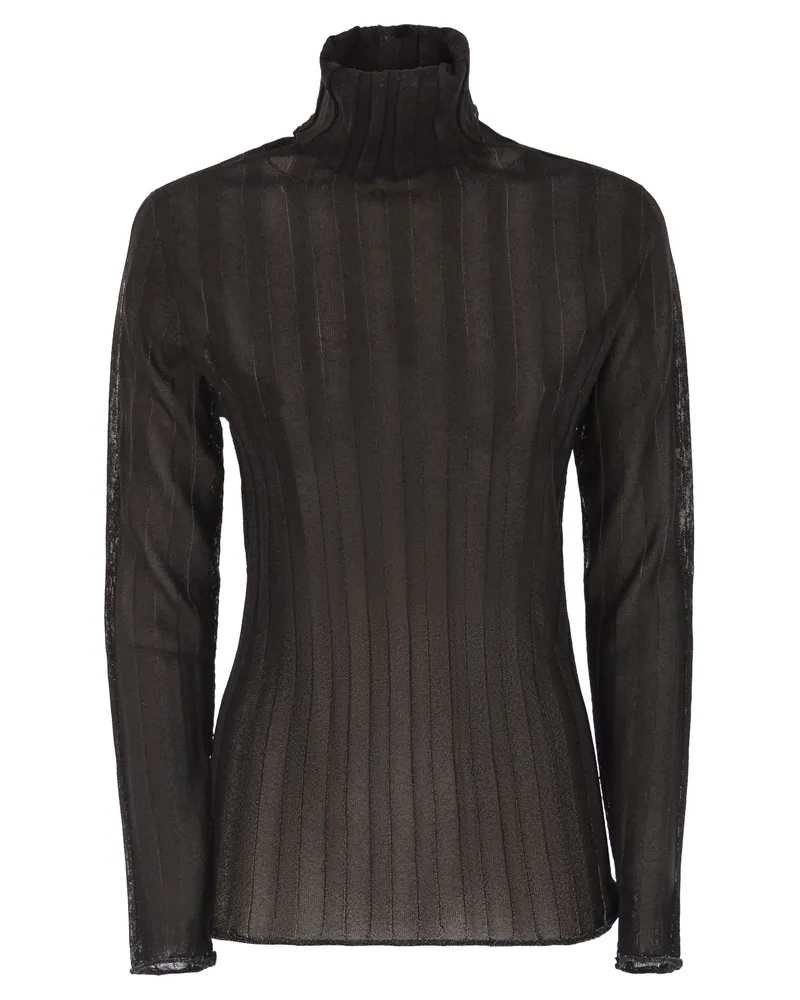Fabiana Filippi Gerippter Rollkragenpullover von  mit Lurex Black