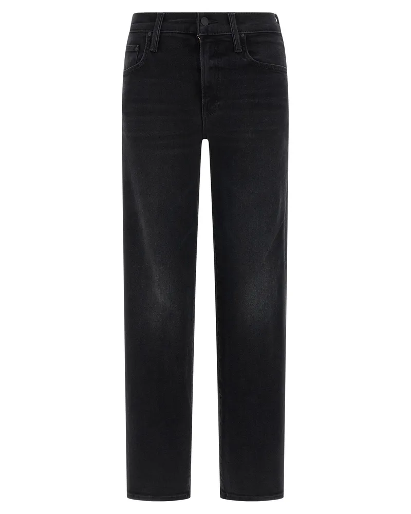 Mother Mutter 'The Mid Rise Rambler Zip Flood' Jeans Black
