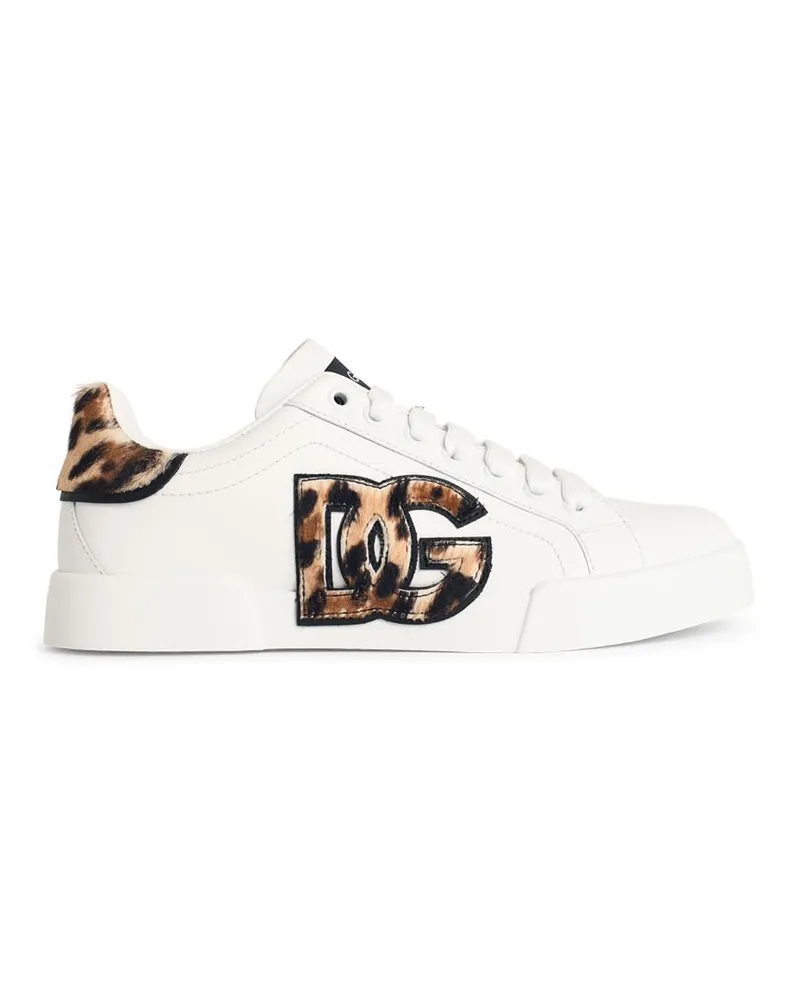 Dolce & Gabbana Weiße Lear-Sneaker „Portofino“ von White
