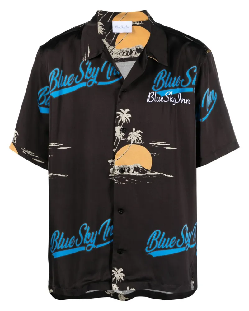 Blue Sky Inn Logo Viskose -Hemd Black