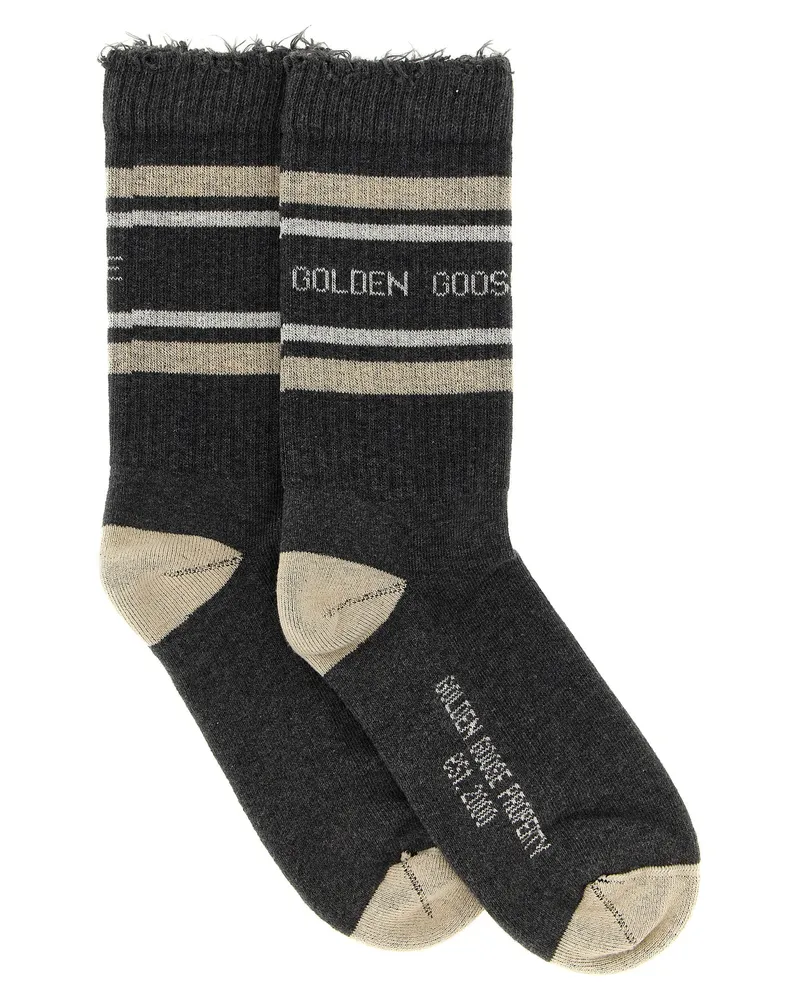 Golden Goose Golden Gänse -Logo -Socken Gray