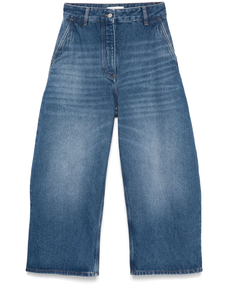 Studio Nicholson Wide Leg Denim Jeans Blue
