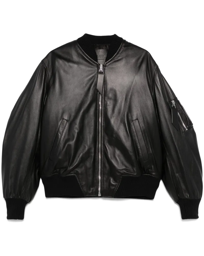 ATTICO Die Attico Leder -Bomberjacke Black