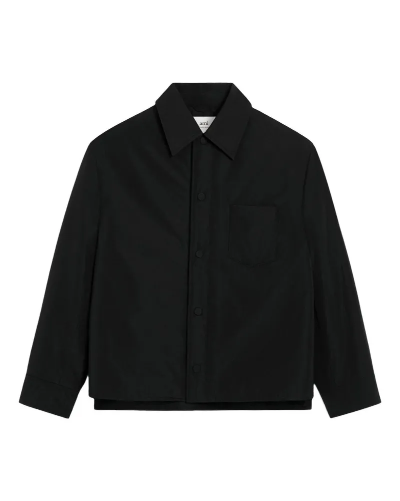 AMI Paris Nylon Overshirt Black