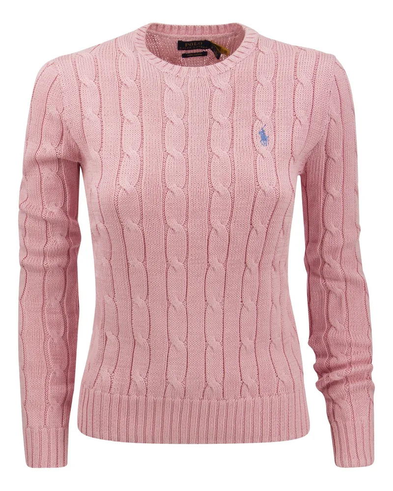 Ralph Lauren Slim Fit Cable Strick Rosa