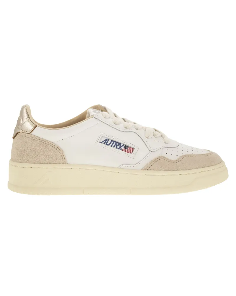 AUTRY Medaillengewinner niedriger Leder -Turnschuhe White
