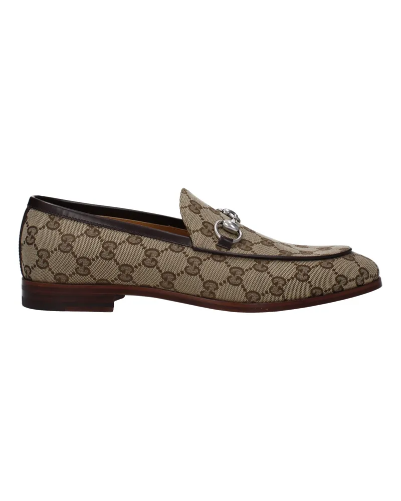 Gucci Herrens Mokassins Stoff Beige/Ebenholz -