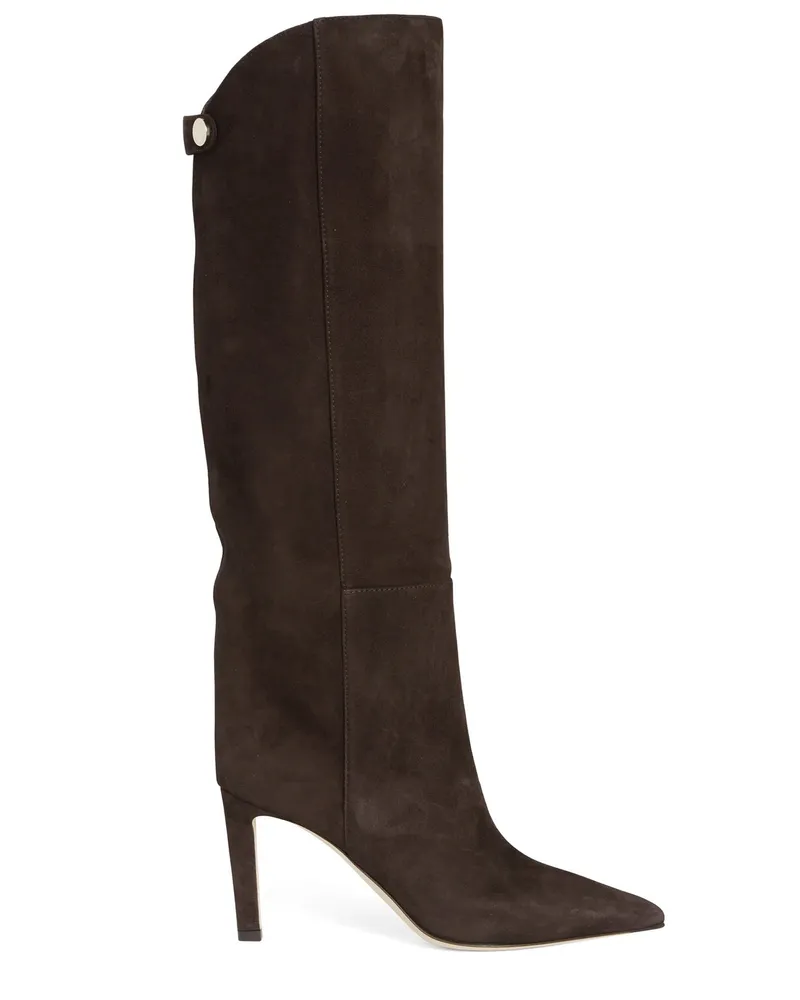 Jimmy Choo Alizze 85 Wildlederstiefel Brown
