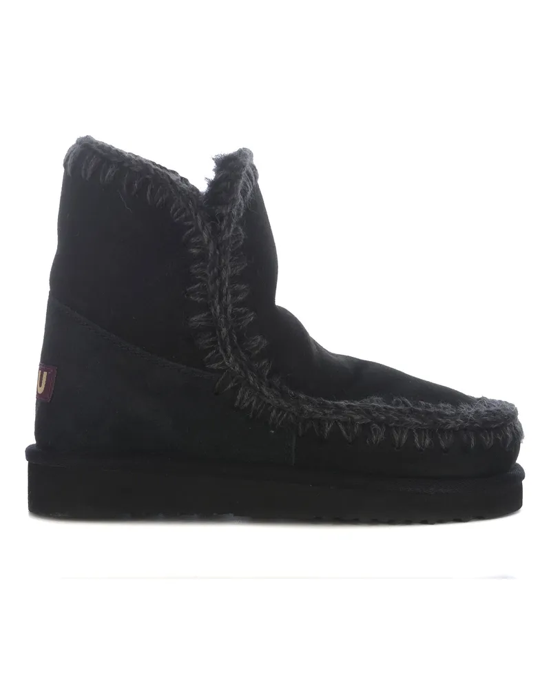 Mou Stiefel "Eskimo 18" aus echtem Wildleder -Schaffell Black