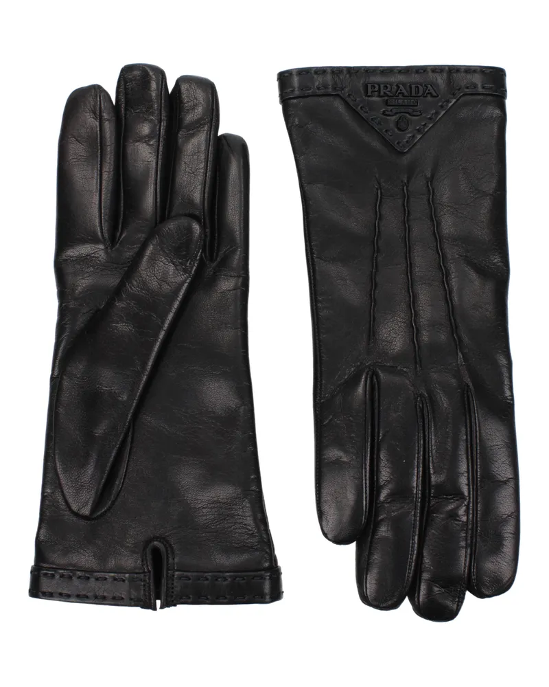 Prada Damens Handschuhe Leder Schwarz -