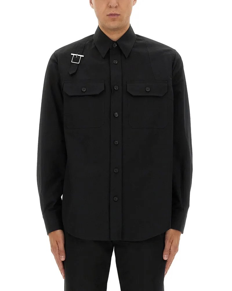 Alexander McQueen Alexander MC Queen Jacke Hemd "Geschirr Black