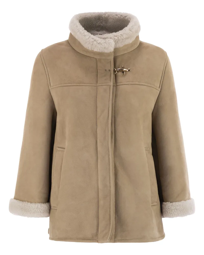 Fay Sheepell Coat Beige