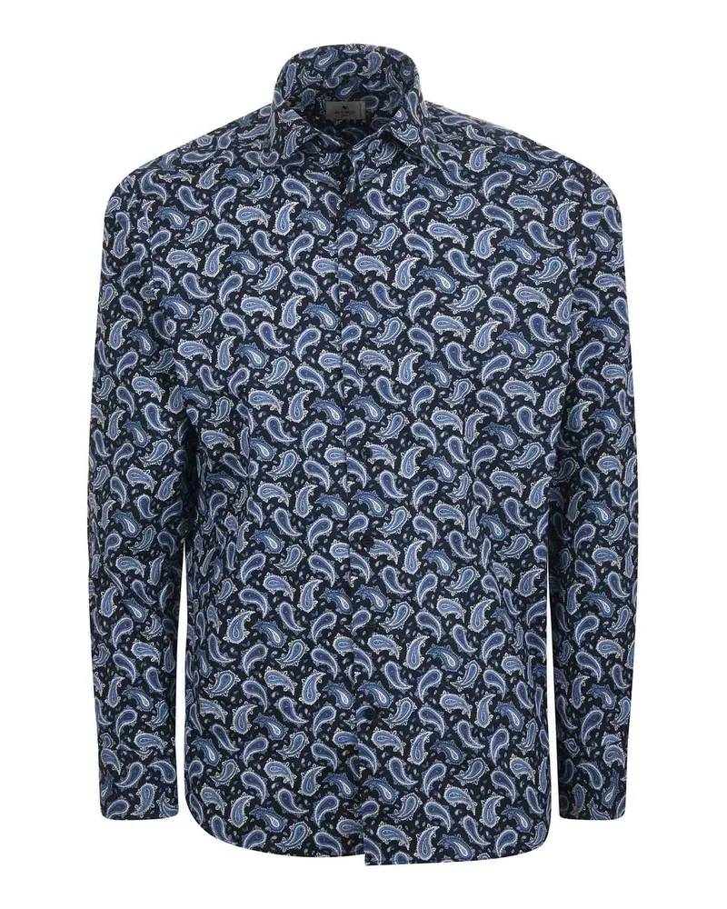 Etro Shirt in Stretch -Baumwolle Blu