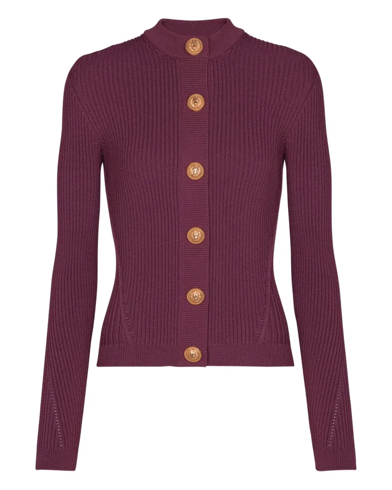 Balmain Crewneck Cardigan Purple
