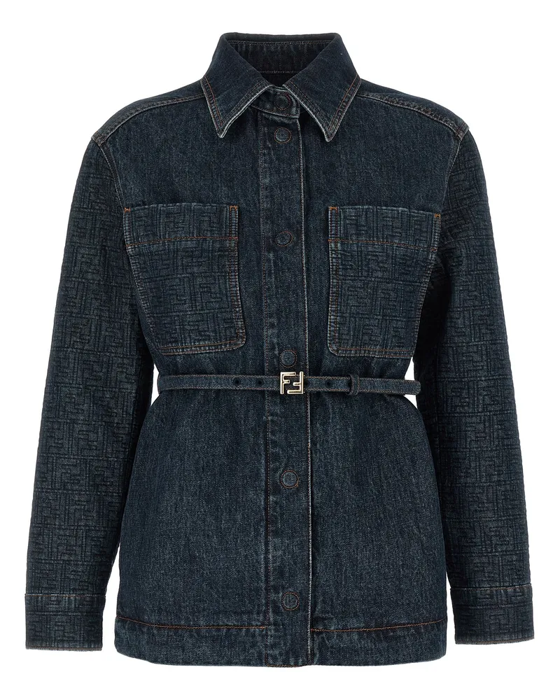 Fendi FF' Jeansjacke Blue