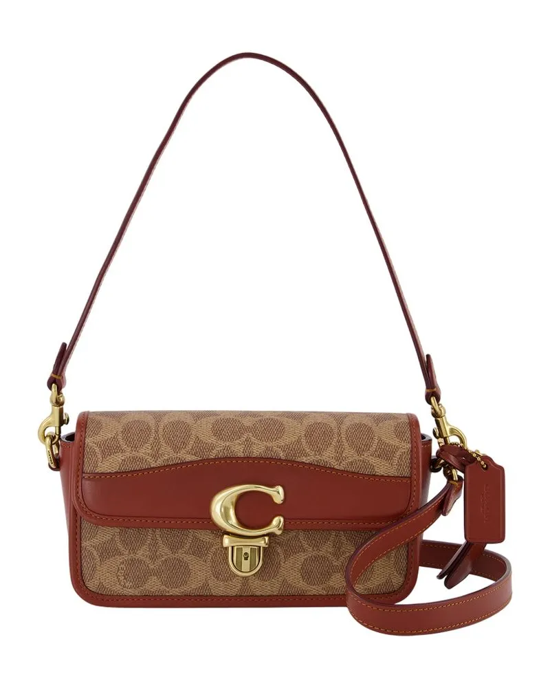 Coach Hobo Studio Baguette  Leder Tan Rost Braun