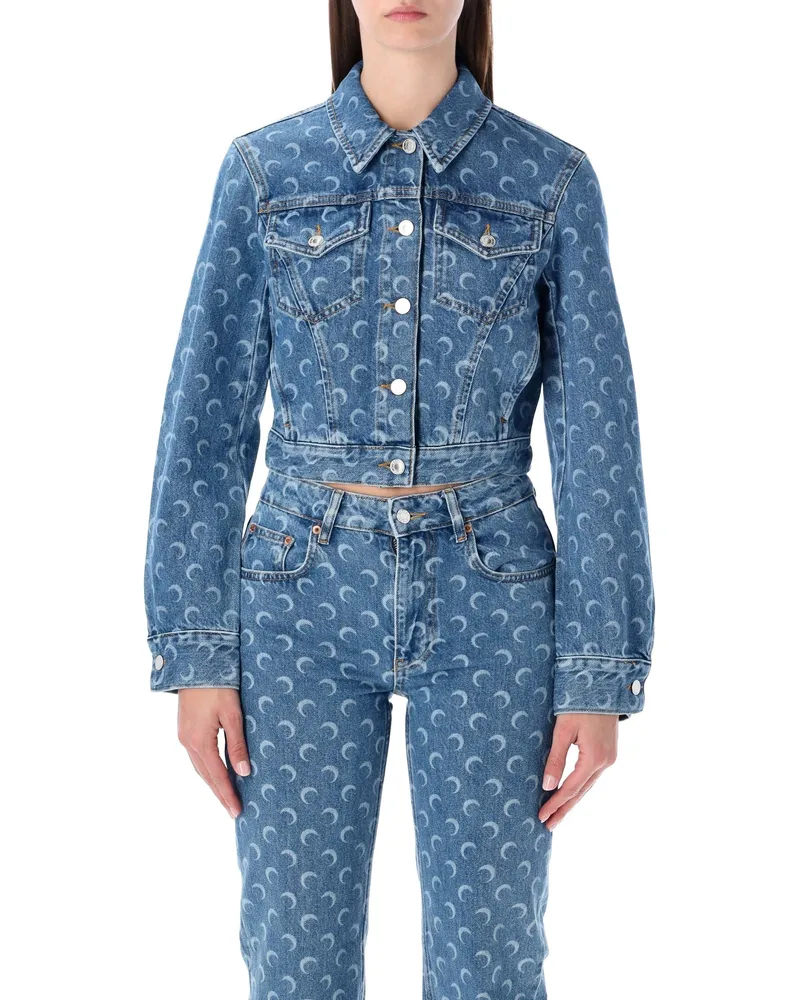 Marine Serre Mäntel Blau Blue