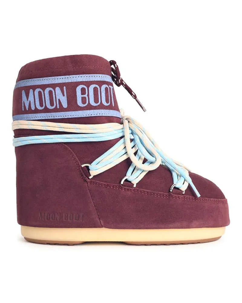Moon Boot Mondboot Burgunder Wildlederstiefel Bordeaux