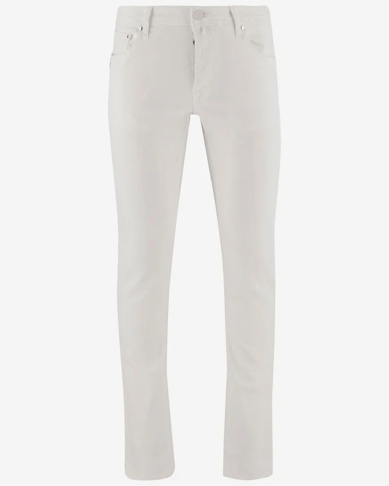 Jacob Cohën Stretch Cotton Mischhosen White