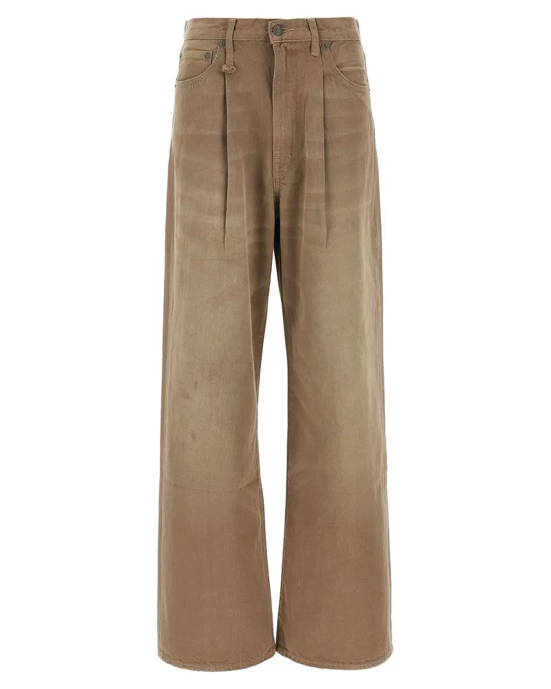 R13 Damon Plissee' Jeans Brown