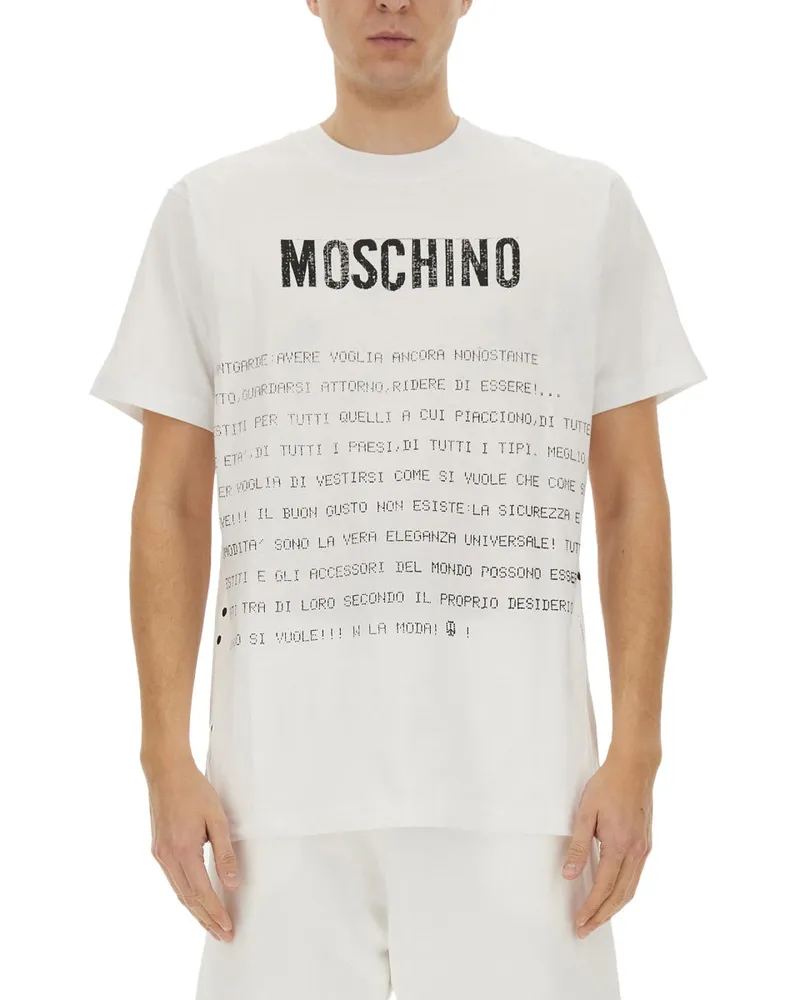 Moschino Message Print" T -Shirt White