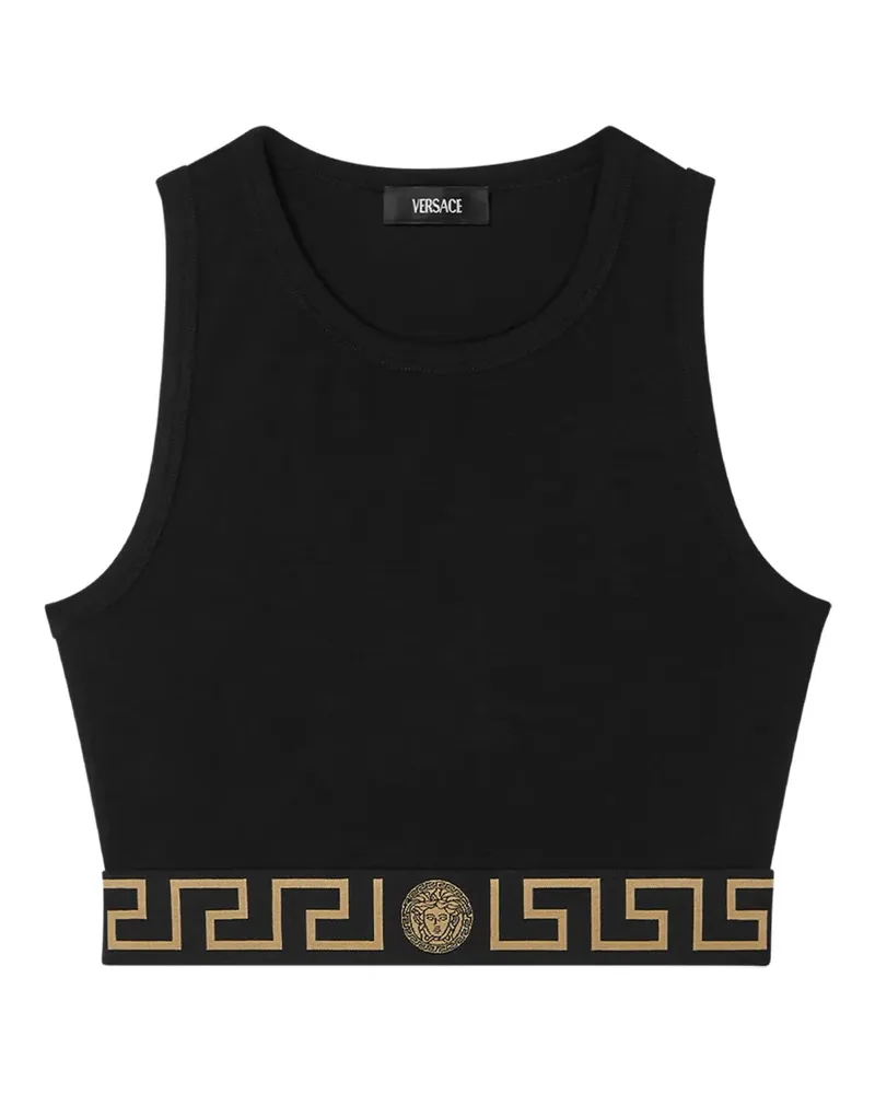 Versace Crop Top mit Greca -Grenze Optical