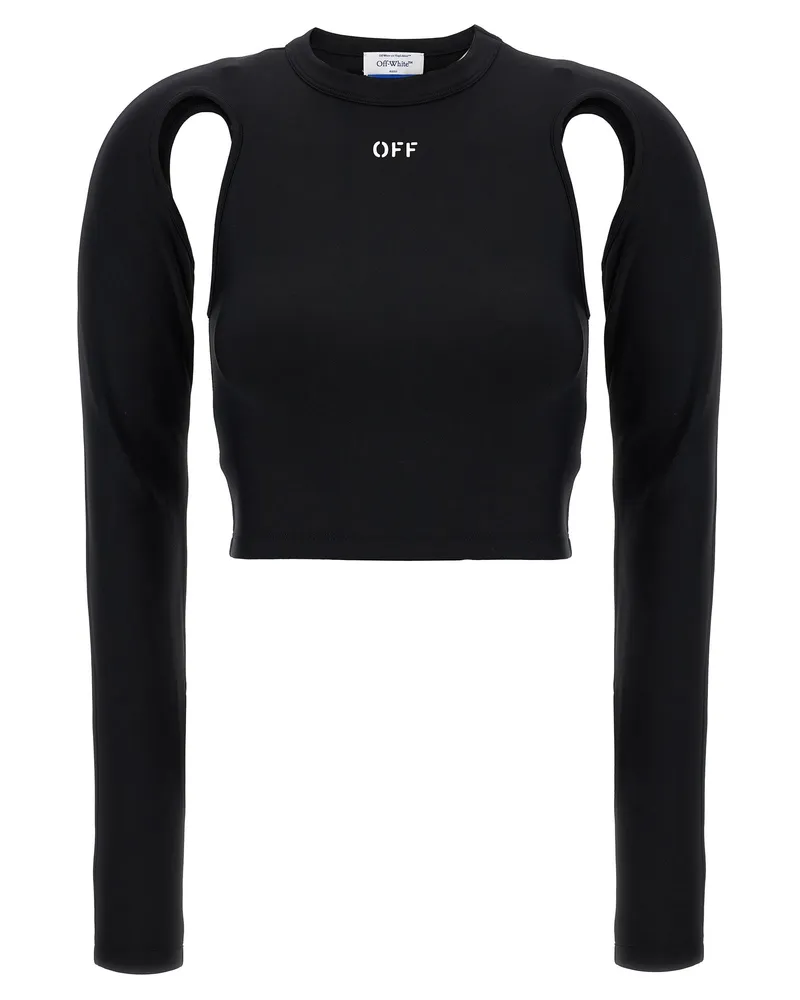OFF-WHITE Aus weißem 'schlankem' Top Black