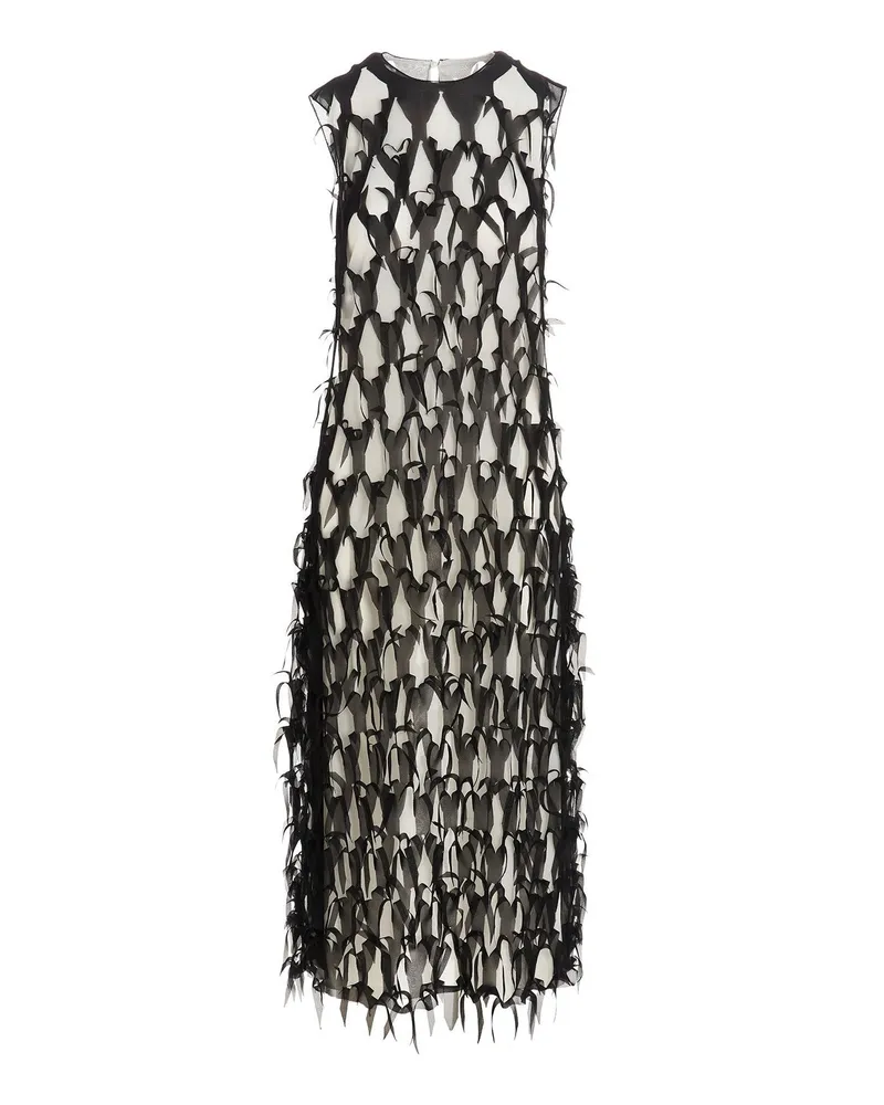 Maison Margiela Silk Midi Kleid Schwarz