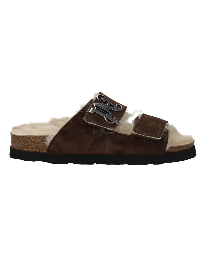 Palm Angels Damens Wildlederbraune Clogs und Pantoletten -