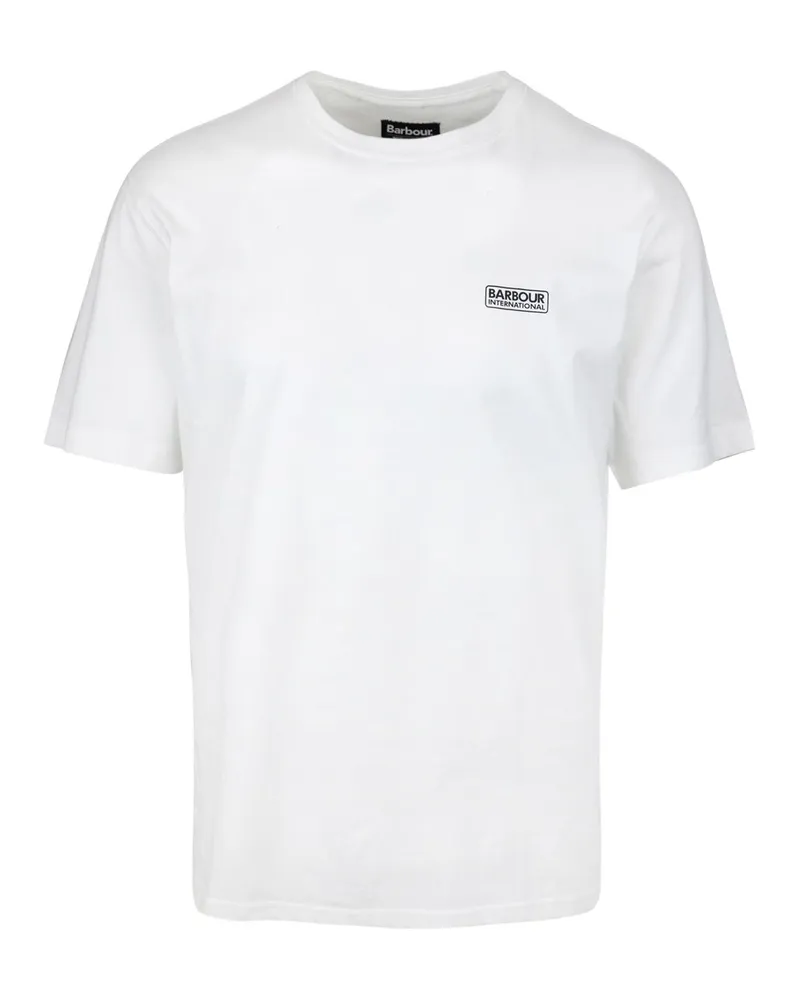 Barbour T Shirt Essential Con Logo White