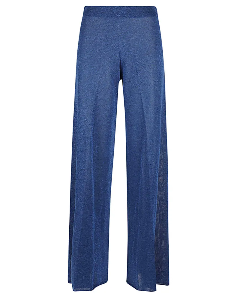 Circus Hotel Wide Leg Viskose Hosen Blue