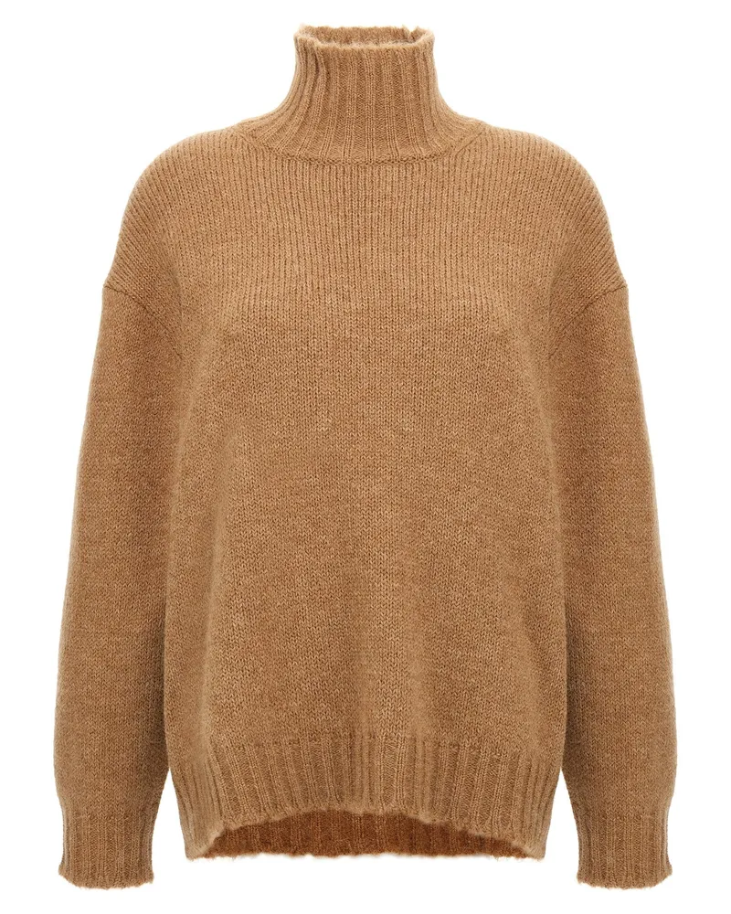 Jil Sander hoher Nackenpullover Beige