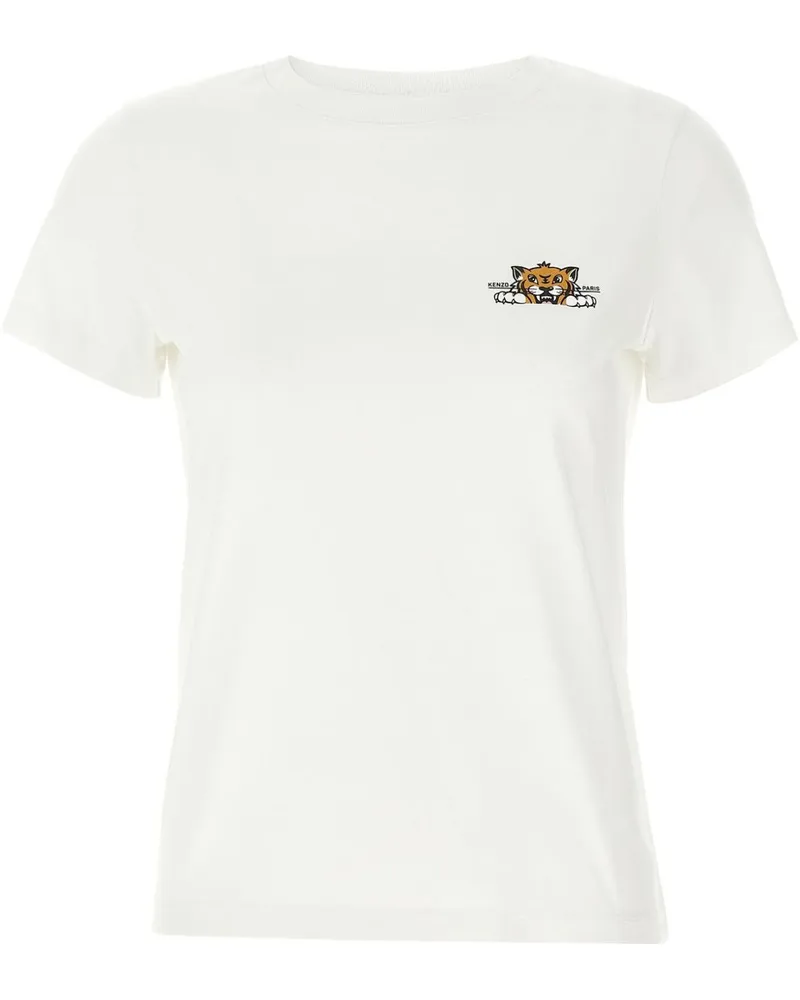 Kenzo Happy Tiger Cotton T -Shirt White