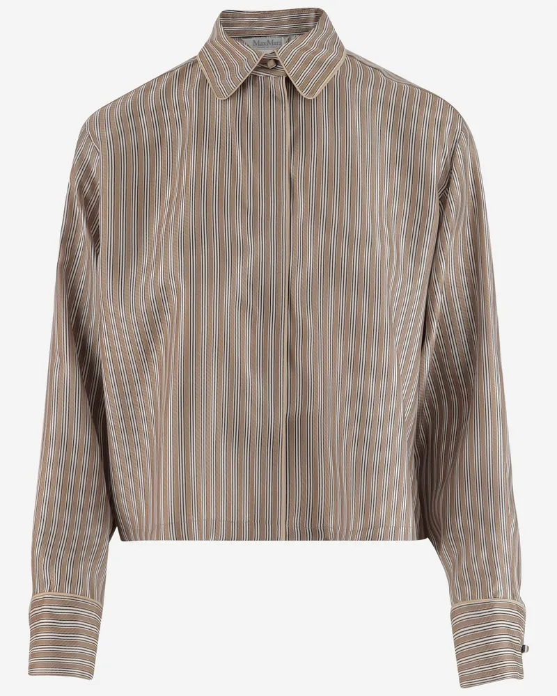Max Mara Crop-Hemd aus Seidentwill Beige